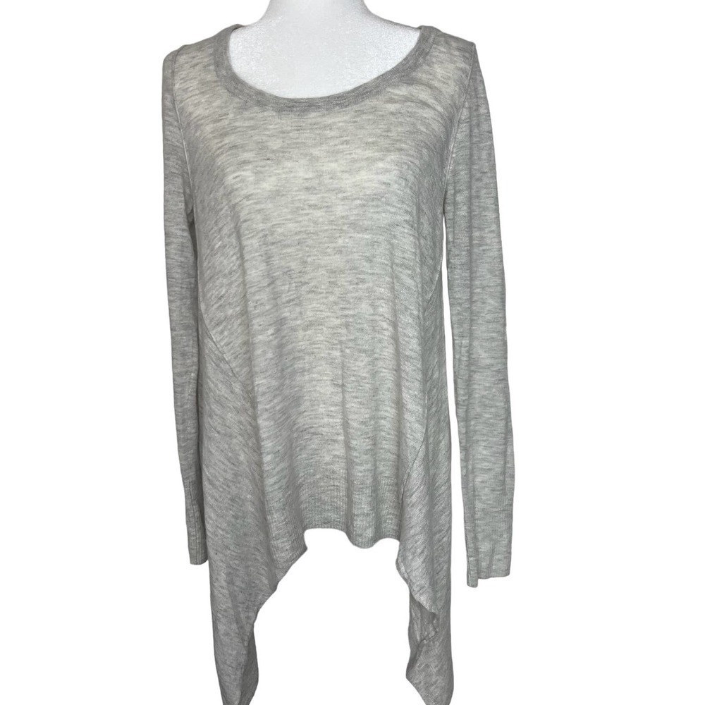 Club Monaco Heathered Gray Long Sleeve Asymmetric HemTunic Size L